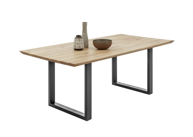 Esstisch >Bianka< in Eiche/schwarz - 220x74x100 (BxHxT)