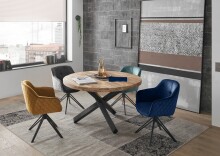Armlehnstuhl >Emma/Edith< (2er-Set) in blau - 59x82x62 (BxHxT)