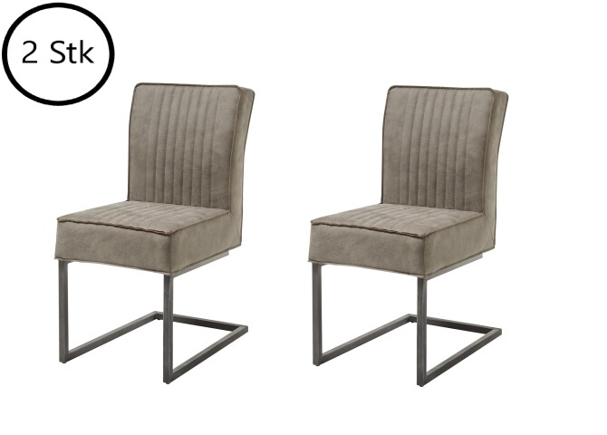 Freischwinger >Linda< in taupe/schwarz - 51,5x92x70 (BxHxT)