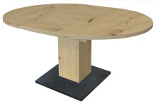 Esstisch rund (ausziehbar bis 144cm) >Judd< in Asteiche Dekor - 104(144)x76x104cm (BxHxT)