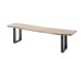 Bank >Ira< in Akazie/schwarz aus Massivholz - 160x47x42cm (BxHxT)