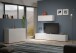 Wohnwand >Mister< in weiss, Lack Hochglanz - 225x38cm (BxT)