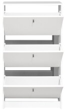 Schuhkipper >Flap< in weiß matt lack, Holzwerkstoff - 60x104x16cm (BxHxT)