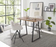 Barhocker >Solveig< (2er-Set) in hell beige/schwarz - 54x103,5x58 (BxHxT)