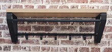 Wandgarderobe >13945< in eiche-schwarz, MDF, Metall - 70x23x30cm (BxHxT)