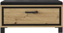Sitzbank >Travis< in Artisan Eiche / schwarz Eiche - 89,4x44,7x41,5 (BxHxT)