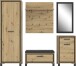 Garderobenpaneel >Travis< in Artisan Eiche, Holzwerkstoff - 90x100x30cm (BxHxT)