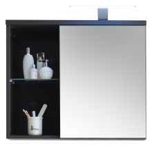 Badezimmerspiegelschrank >Grey< in Glas Grau -...