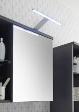 Badezimmerspiegelschrank >Grey< in Glas Grau - 69x60x25 (BxHxT)
