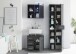 Badezimmerspiegelschrank >Grey< in Glas Grau - 69x60x25 (BxHxT)