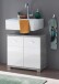 Waschbeckenunterschrank >Peter< in Weiß Hochglanz aus MDF - 60x57x31cm (BxHxT)