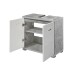 Waschbeckenunterschrank >Peter< in Weiß Hochglanz aus MDF - 60x57x31cm (BxHxT)