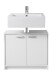Waschbeckenunterschrank >Smash< in Weiß matt aus MDF - 63x55x29cm (BxHxT)