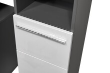 Badkommode >Gloss< in Weiß-Anthrazit - 34x72x31 (BxHxT)