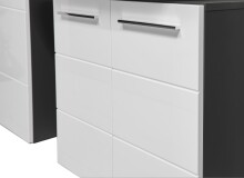 Badezimmerspiegelschrank >Gloss< in Anthrazit - 60x71x20 (BxHxT)