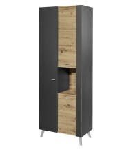 Hochschrank >Line< in Anthrazit-Eiche Artisan...