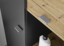 Hochschrank >Line< in Anthrazit-Eiche Artisan Nachbildung - 76x191x31 (BxHxT)