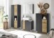 Hochschrank >Line< in Anthrazit-Eiche Artisan Nachbildung - 76x191x31 (BxHxT)