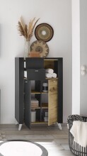 Badkommode >Line< in Anthrazit-Eiche Artisan...
