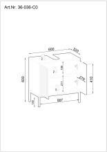 Waschbeckenunterschrank >Lucera< in Grau - 60x60x32 (BxHxT)