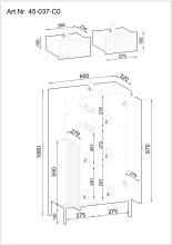 Badkommode >Lucera< in Grau aus Grau matt MDF Tiefzieh - 60x106x32cm (BxHxT)