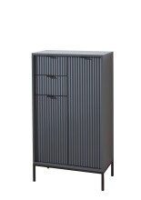 Badkommode >Lucera< in Grau aus Grau matt MDF Tiefzieh - 60x106x32cm (BxHxT)
