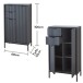 Badkommode >Lucera< in Grau aus Grau matt MDF Tiefzieh - 60x106x32cm (BxHxT)