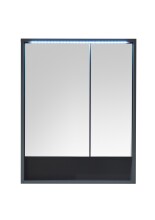Badezimmerspiegelschrank >Lucera< in Grau aus Glas - 60x75x20cm (BxHxT)