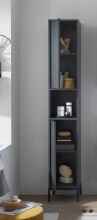 Hochschrank >Lucera< in Grau aus Grau matt MDF Tiefzieh - 32x192x32cm (BxHxT)