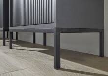 Hochschrank >Lucera< in Grau aus Grau matt MDF Tiefzieh - 32x192x32cm (BxHxT)