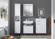 Waschbeckenunterschrank >Lucera< in Weiß aus Weiß-MDF - 60x60x32cm (BxHxT)