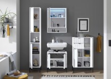 Waschbeckenunterschrank >Lucera< in Weiß aus Weiß-MDF - 60x60x32cm (BxHxT)