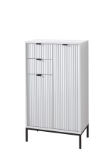 Badkommode >Lucera< in Weiß aus Weiß-MDF - 60x106x32cm (BxHxT)