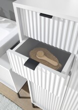 Badkommode >Lucera< in Weiß aus Weiß-MDF - 60x106x32cm (BxHxT)
