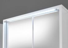 Badezimmerspiegelschrank >Lucera< in Weiß aus Glas - 60x75x20cm (BxHxT)
