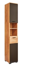 Hochschrank >Riom< in Eiche Artisan-Schwarz matt -...