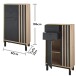 Badkommode >Vassili< in Schwarz-Eiche Artisan Nachbildung - 60x106x32 (BxHxT)