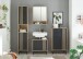 Hochschrank >Vassili< in Schwarz-Eiche Artisan Nachbildung - 38x195x32 (BxHxT)