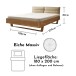 TJARK Modernes Massivholzbett 180x200 - Komfortables & hochwertiges Balkenbett mit gepolstertem Kopfteil - 186 x 89 x 219 cm (B/H/T)