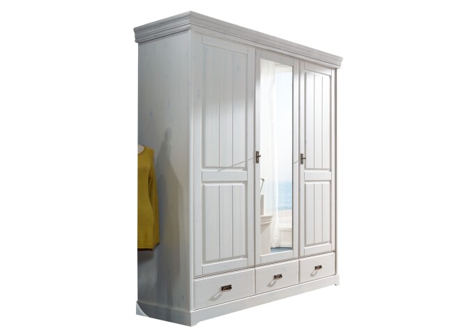 Kleiderschrank >SZ-0132< in weiß - 192x217x62 (BxHxT)