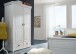 Kleiderschrank >SZ-0132< in weiß aus Kiefer massiv gewachst - 132x214x62 (BxHxT)