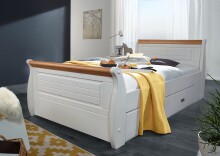 Bett >SZ-0132< in weiß - 107x99x223 (BxHxT)