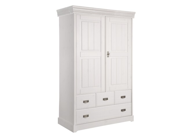 Wäscheschrank >SZ-0132< in weiß - 120x190x55 (BxHxT)