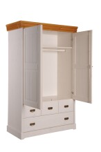 Wäscheschrank >SZ-0132< in weiß - 120x190x55 (BxHxT)