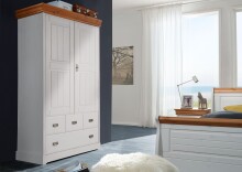 Wäscheschrank >SZ-0132< in weiß - 120x190x55 (BxHxT)
