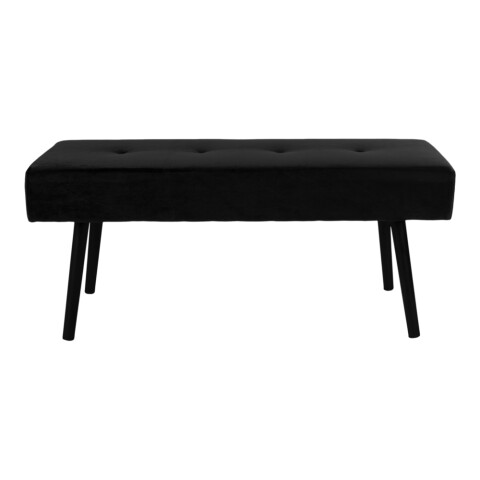 Sitzbank >Skiby< in Schwarz, Velour - 100x44x35cm (BxHxT)