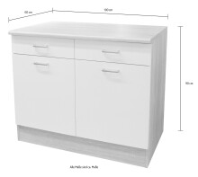 Unterschrank >Ailina< in Sonoma-Eiche / weiß, Holzwerkstoff - 100x90x60 (BxHxT)