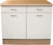 Unterschrank >Ailina< in Sonoma-Eiche / weiß, Holzwerkstoff - 100x90x60 (BxHxT)
