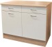 Unterschrank >Ailina< in Sonoma-Eiche / weiß, Holzwerkstoff - 100x90x60 (BxHxT)