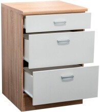 Unterschrank >Ailina< in Sonoma-Eiche / weiß, Holzwerkstoff - 60x90x60cm (BxHxT)